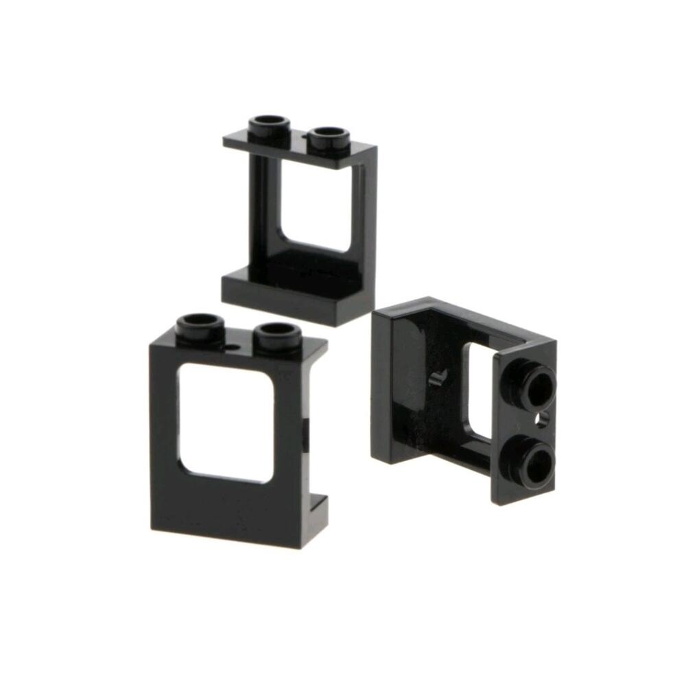 Lego Window Frame (Lot Of 15) 1x2x2 Black without Glass Plane 4539128 60032